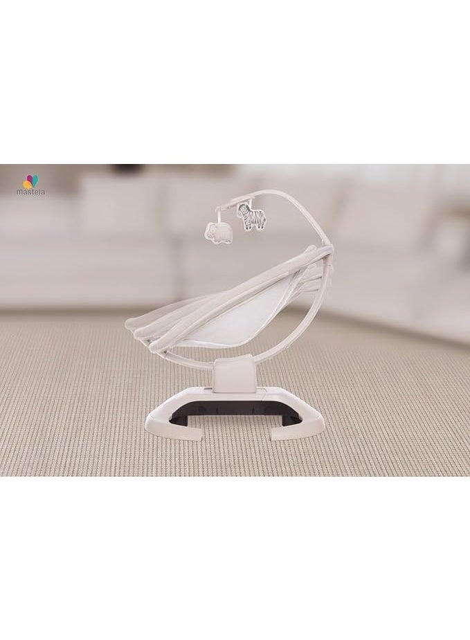 ماستيلا كرسي هزاز ذكي للأطفال حديثي الولادة – أرجوحة كهربائية - سرير اطفال كهربائي متعدد الاستخدام - مقعد مريح وآمن مع حزام أمان وألعاب معلّقة – تصميم عصري لتهدئة ونوم الرضّع - Image 3